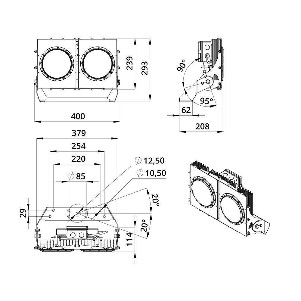 Прожектор 200 D 4000К 20°