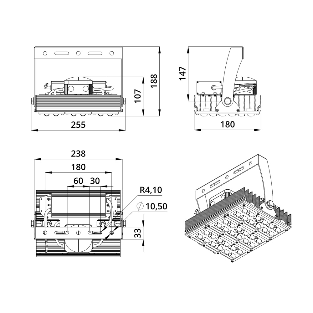 Прожектор 100 S 4000К 130×30°