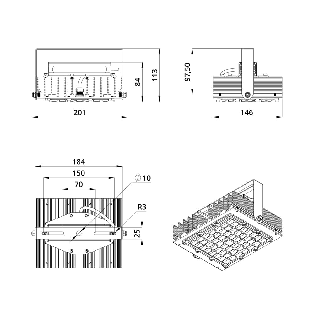 Прожектор 30 S Эко 5000К 135×55°